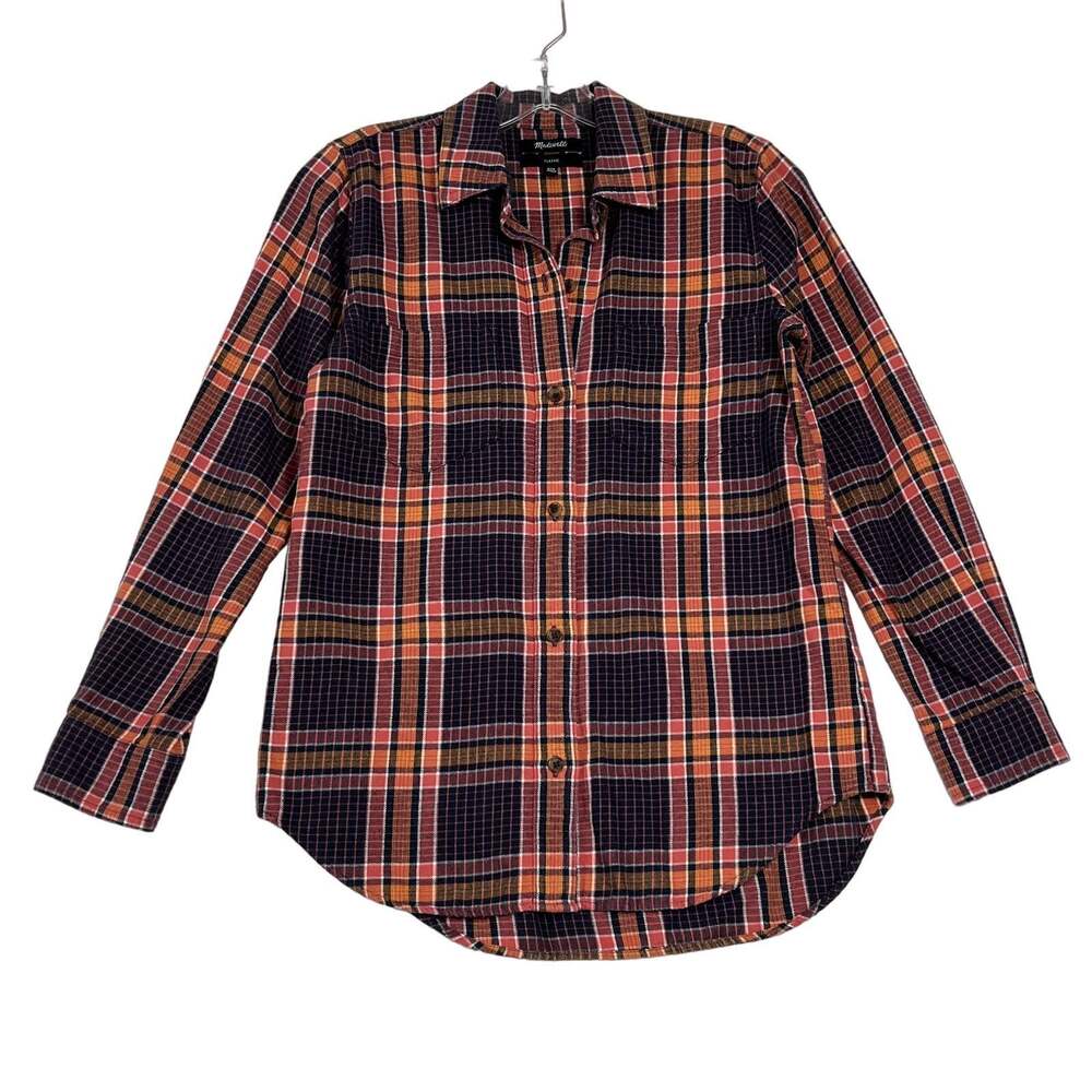 Madewell Flannel Classic Ex-Boyfriend Shirt in Edith Plaid Long Sleeve Button